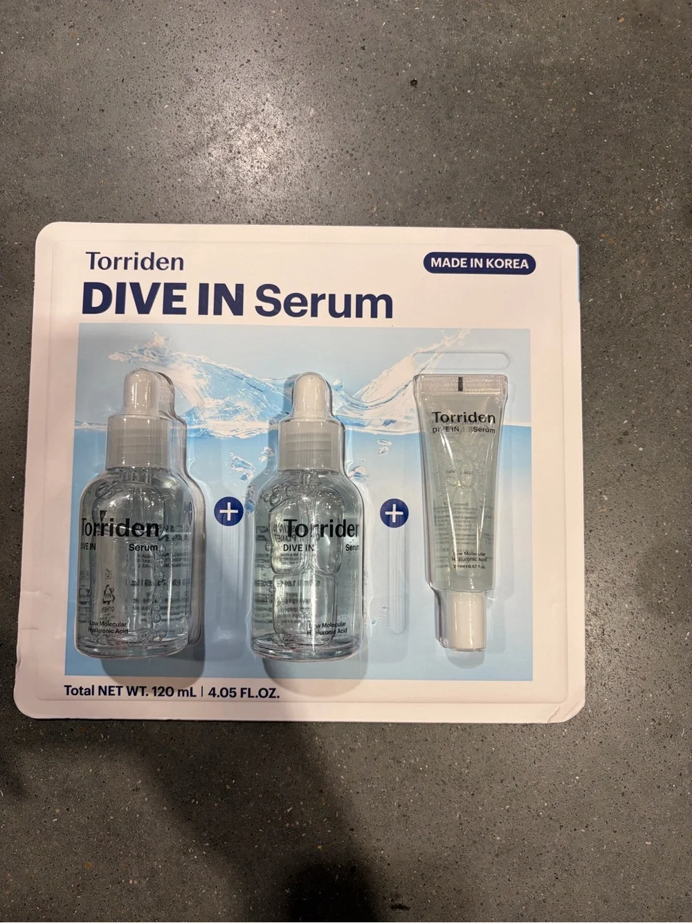 TORRIDEN DIVE IN HYDRATING SERUM 3 PC. SET (2X 50ML + 20ML TOTAL 120ML) sealed